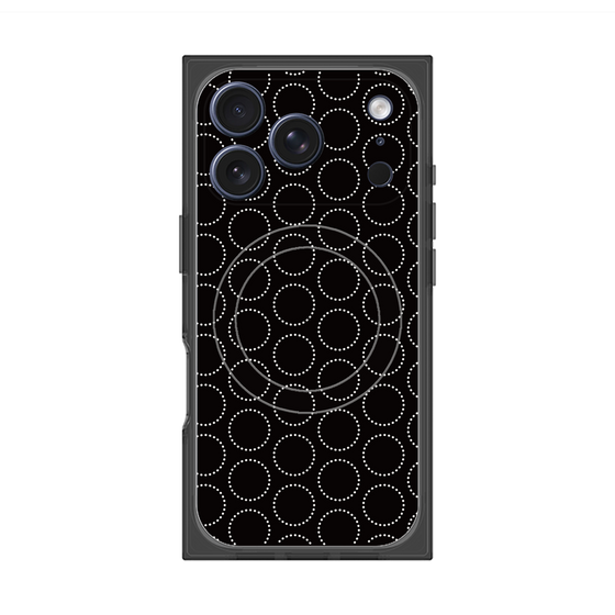プレミアムスクエアケース with MagSafe［ Dot Circle - Black ］
