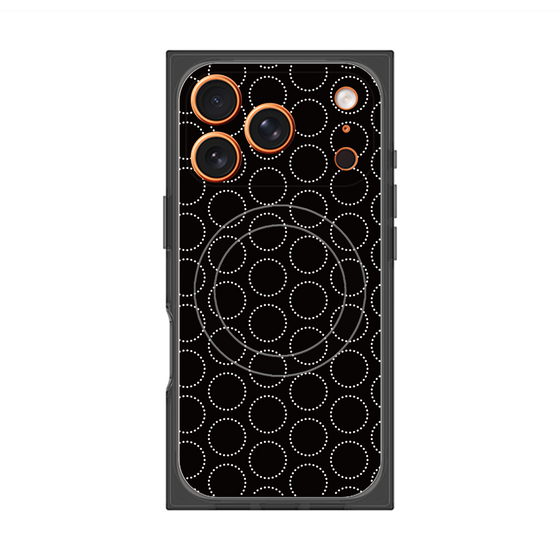 プレミアムスクエアケース with MagSafe［ Dot Circle - Black ］