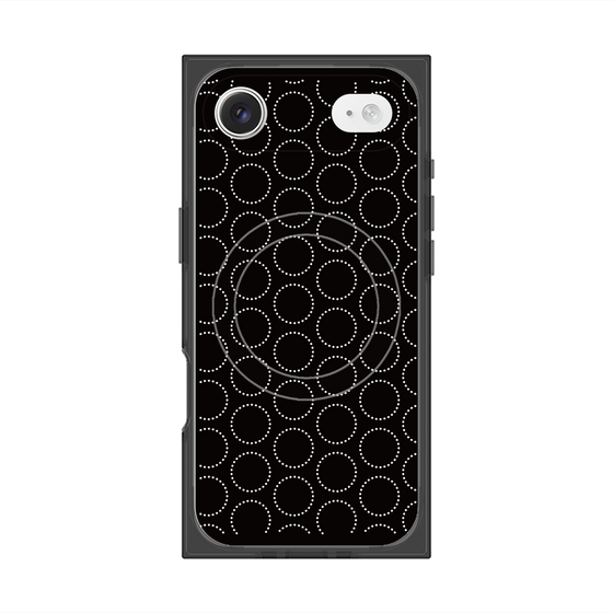 プレミアムスクエアケース with MagSafe［ Dot Circle - Black ］