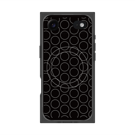プレミアムスクエアケース with MagSafe［ Dot Circle - Black ］