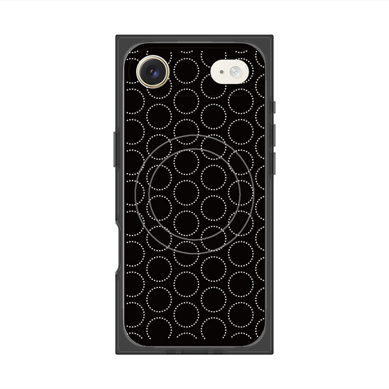 プレミアムスクエアケース with MagSafe［ Dot Circle - Black ］