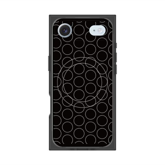 プレミアムスクエアケース with MagSafe［ Dot Circle - Black ］