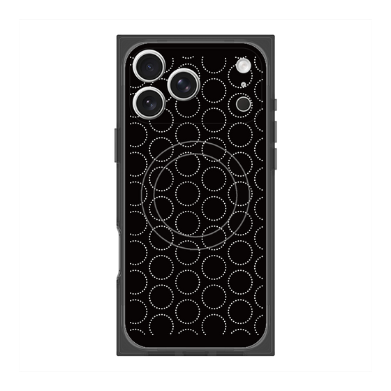 プレミアムスクエアケース with MagSafe［ Dot Circle - Black ］
