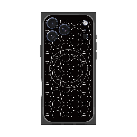 プレミアムスクエアケース with MagSafe［ Dot Circle - Black ］