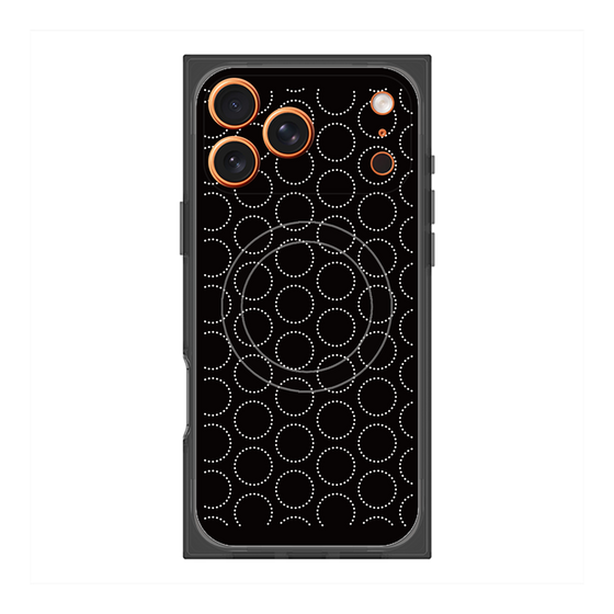 プレミアムスクエアケース with MagSafe［ Dot Circle - Black ］