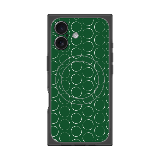 プレミアムスクエアケース with MagSafe［ Dot Circle - Green ］