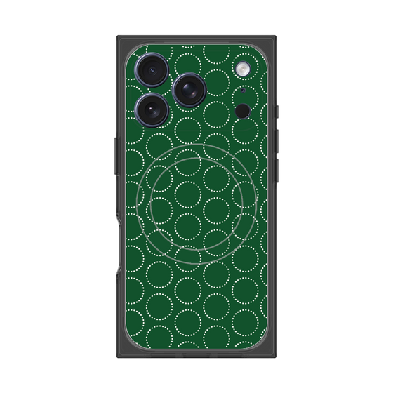 プレミアムスクエアケース with MagSafe［ Dot Circle - Green ］