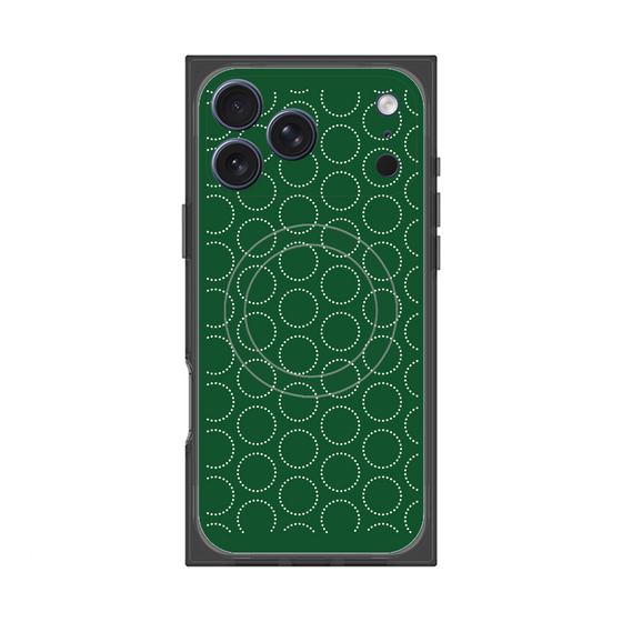 プレミアムスクエアケース with MagSafe［ Dot Circle - Green ］