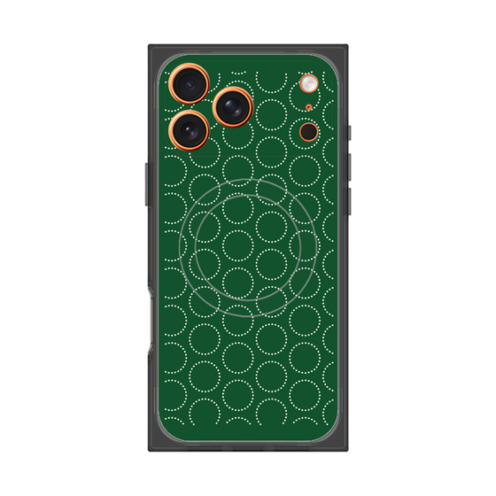 プレミアムスクエアケース with MagSafe［ Dot Circle - Green ］