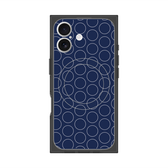 プレミアムスクエアケース with MagSafe［ Dot Circle - Navy ］