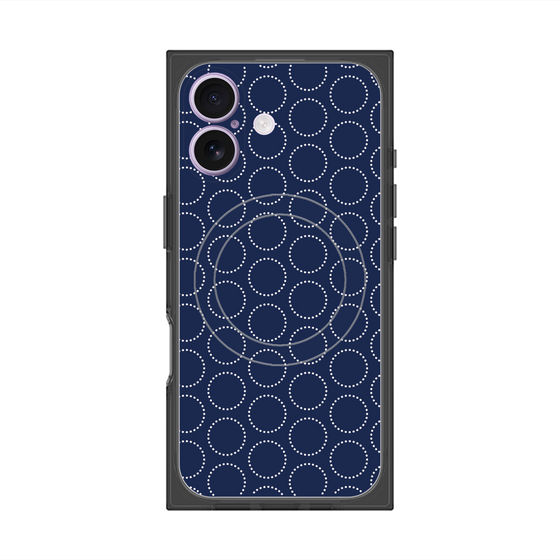 プレミアムスクエアケース with MagSafe［ Dot Circle - Navy ］