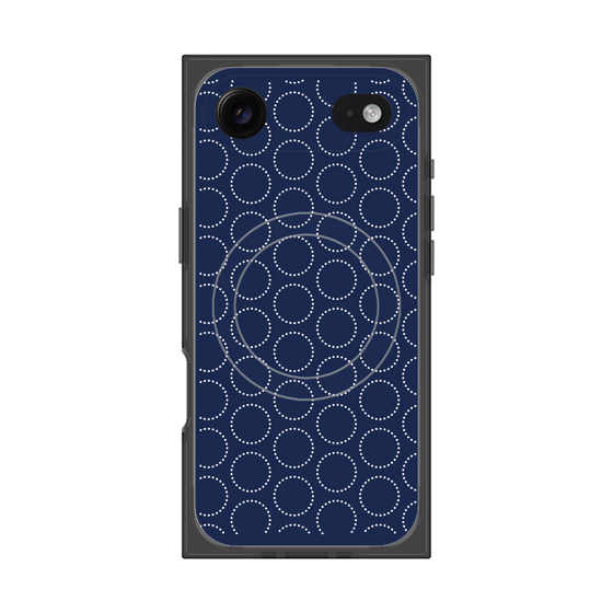 プレミアムスクエアケース with MagSafe［ Dot Circle - Navy ］