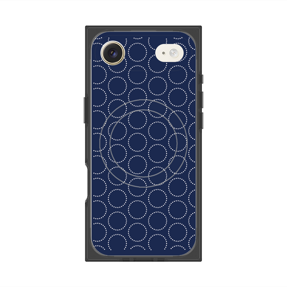 プレミアムスクエアケース with MagSafe［ Dot Circle - Navy ］