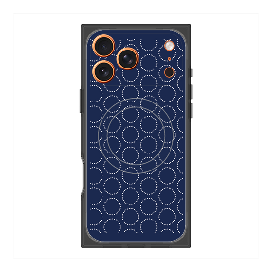 プレミアムスクエアケース with MagSafe［ Dot Circle - Navy ］
