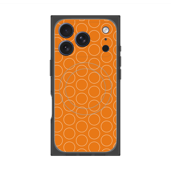 プレミアムスクエアケース with MagSafe［ Dot Circle - Orange ］