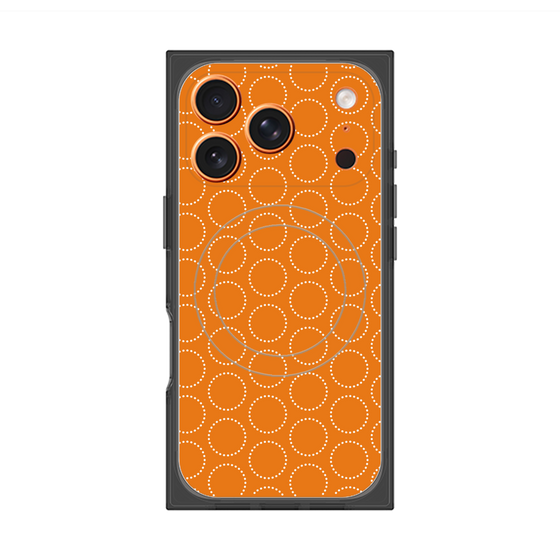 プレミアムスクエアケース with MagSafe［ Dot Circle - Orange ］