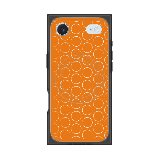 プレミアムスクエアケース with MagSafe［ Dot Circle - Orange ］
