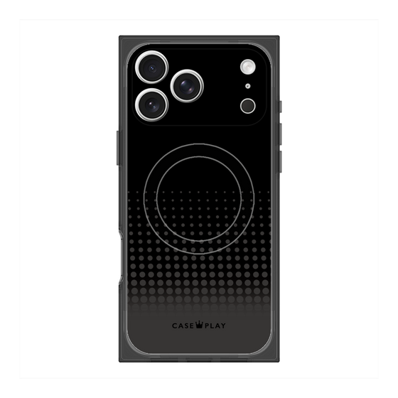 プレミアムスクエアケース with MagSafe［ Dot Gradation - Black ］