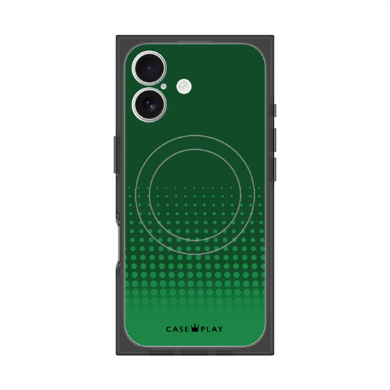 プレミアムスクエアケース with MagSafe［ Dot Gradation - Green ］