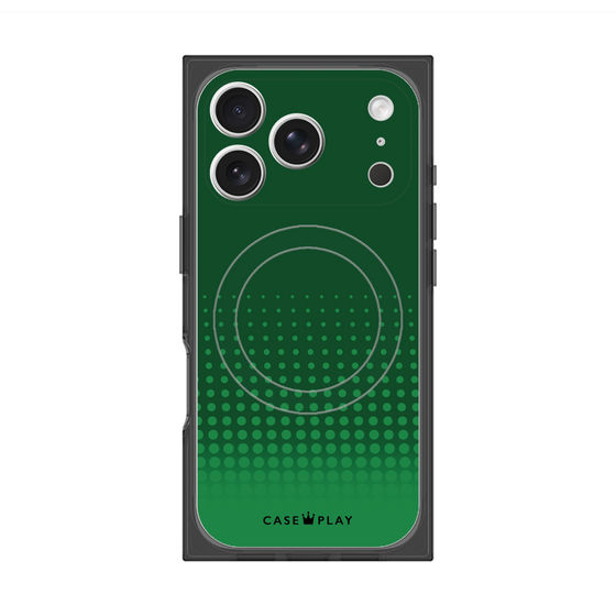 プレミアムスクエアケース with MagSafe［ Dot Gradation - Green ］