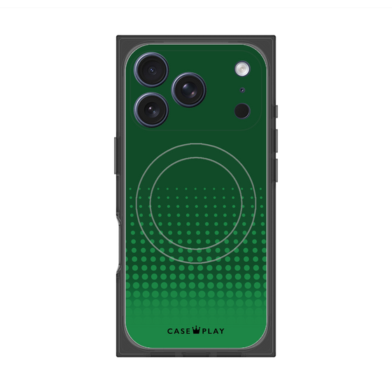 プレミアムスクエアケース with MagSafe［ Dot Gradation - Green ］