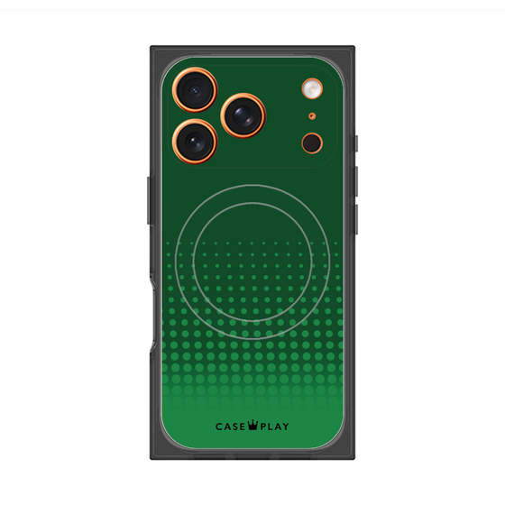 プレミアムスクエアケース with MagSafe［ Dot Gradation - Green ］