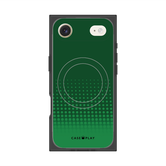 プレミアムスクエアケース with MagSafe［ Dot Gradation - Green ］