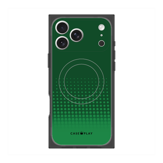 プレミアムスクエアケース with MagSafe［ Dot Gradation - Green ］