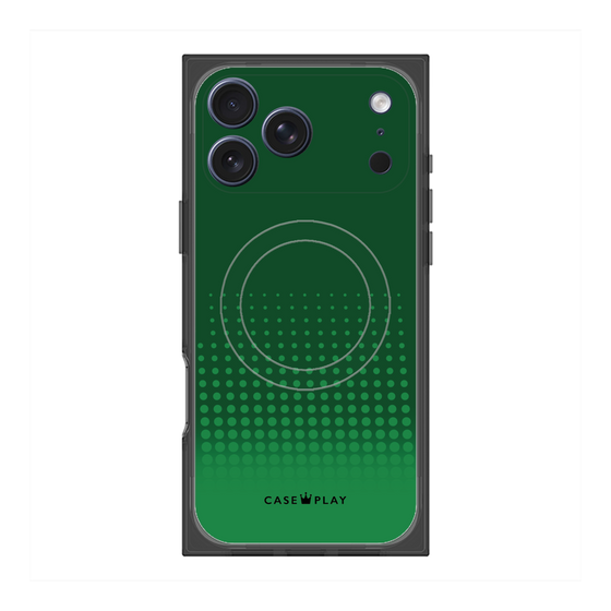 プレミアムスクエアケース with MagSafe［ Dot Gradation - Green ］