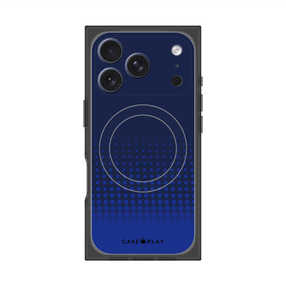 プレミアムスクエアケース with MagSafe［ Dot Gradation - Blue ］