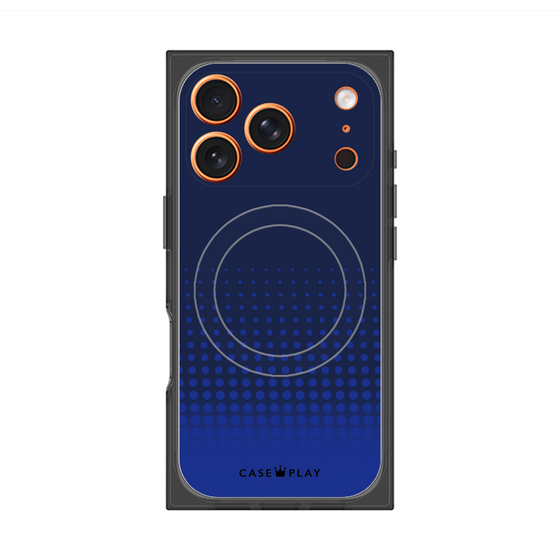 プレミアムスクエアケース with MagSafe［ Dot Gradation - Blue ］