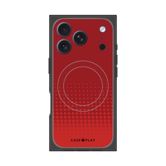 プレミアムスクエアケース with MagSafe［ Dot Gradation - Red ］