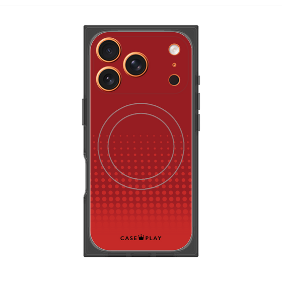 プレミアムスクエアケース with MagSafe［ Dot Gradation - Red ］
