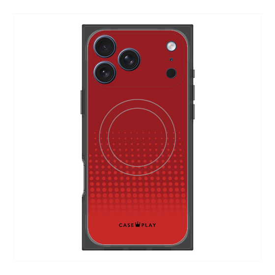 プレミアムスクエアケース with MagSafe［ Dot Gradation - Red ］