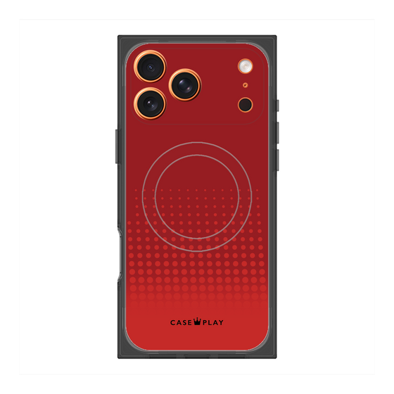 プレミアムスクエアケース with MagSafe［ Dot Gradation - Red ］