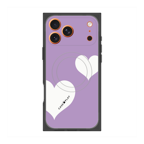 プレミアムスクエアケース with MagSafe［ Two Hearts - Purple ］
