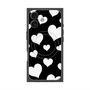 プレミアムスクエアケース with MagSafe［ Dot Hearts - Black ］