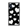 プレミアムスクエアケース with MagSafe［ Dot Hearts - Black ］