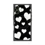プレミアムスクエアケース with MagSafe［ Dot Hearts - Black ］