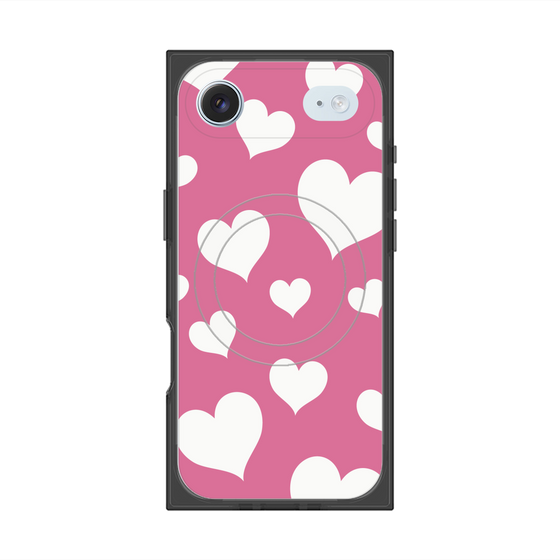 プレミアムスクエアケース with MagSafe［ Dot Hearts - Pink ］