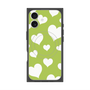 プレミアムスクエアケース with MagSafe［ Dot Hearts - Green ］
