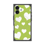 プレミアムスクエアケース with MagSafe［ Dot Hearts - Green ］