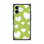 プレミアムスクエアケース with MagSafe［ Dot Hearts - Green ］
