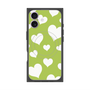 プレミアムスクエアケース with MagSafe［ Dot Hearts - Green ］