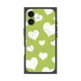 プレミアムスクエアケース with MagSafe［ Dot Hearts - Green ］