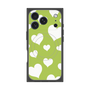 プレミアムスクエアケース with MagSafe［ Dot Hearts - Green ］