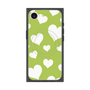 プレミアムスクエアケース with MagSafe［ Dot Hearts - Green ］