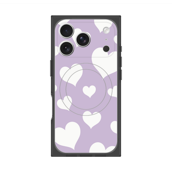 プレミアムスクエアケース with MagSafe［ Dot Hearts - Purple ］
