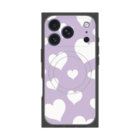 プレミアムスクエアケース with MagSafe［ Dot Hearts - Purple ］
