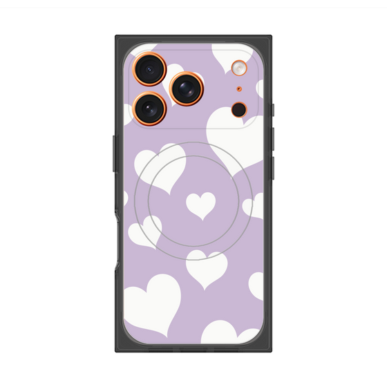 プレミアムスクエアケース with MagSafe［ Dot Hearts - Purple ］